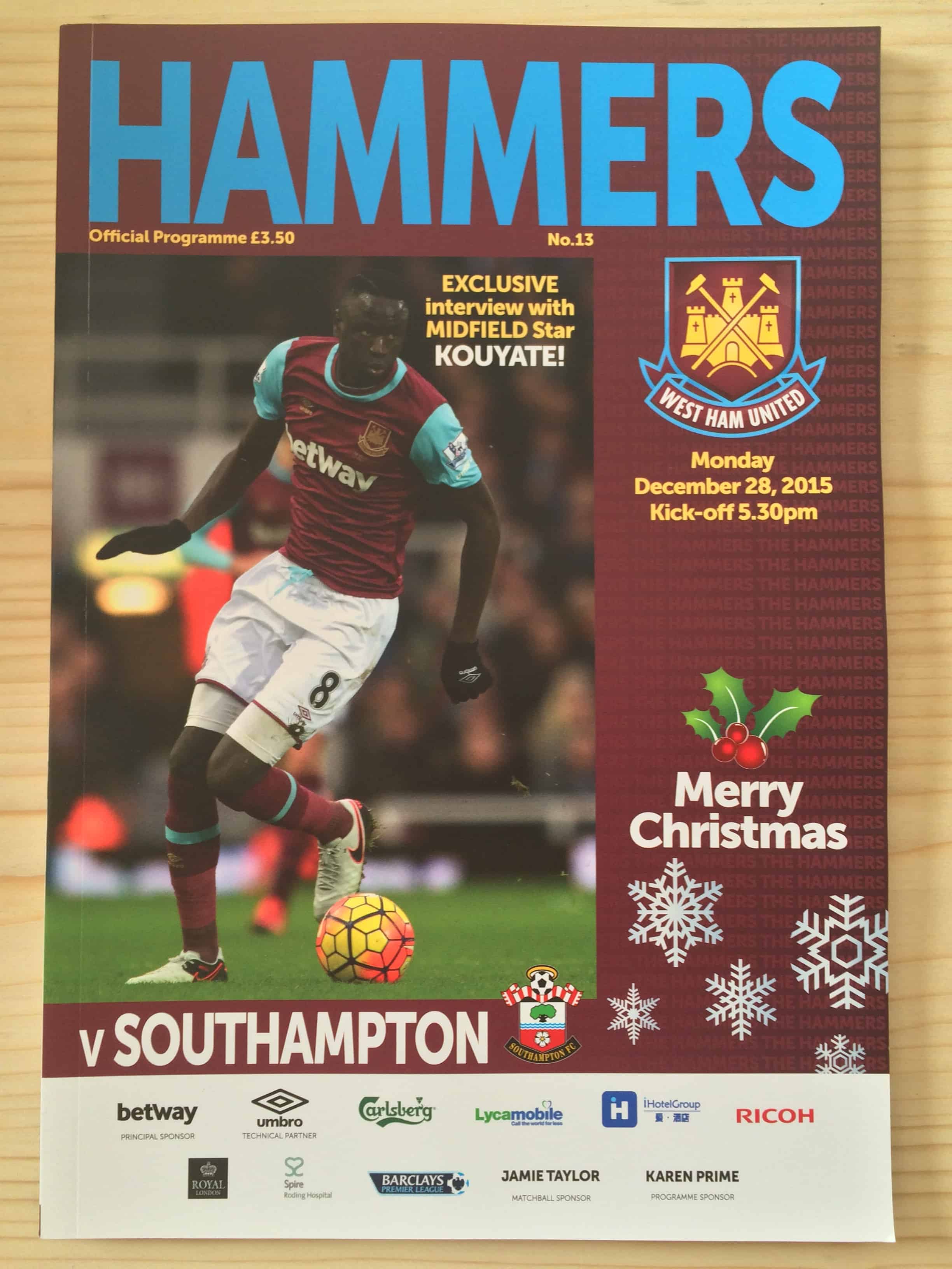 West Ham United FC v Southampton FC